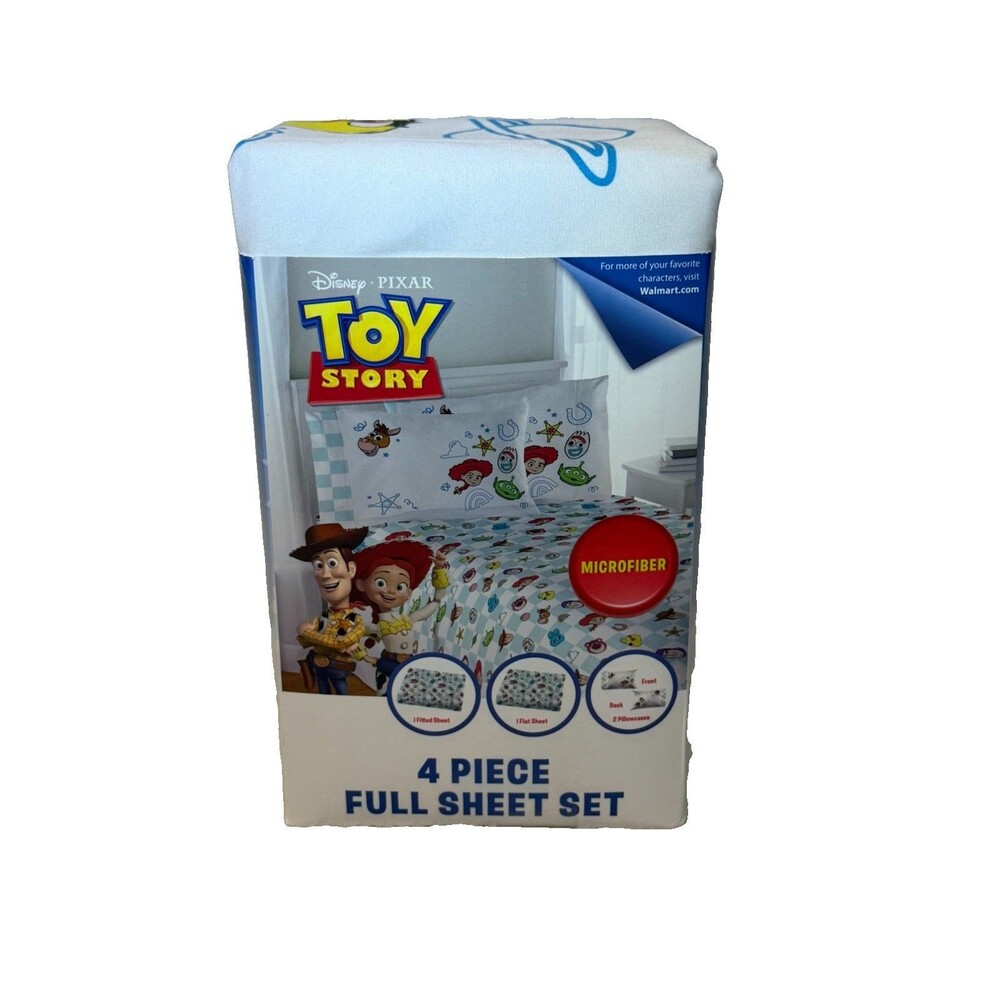 Disney Pixar Toy Story Full Sheet Set 4 Piece Microfiber Kids Bedding